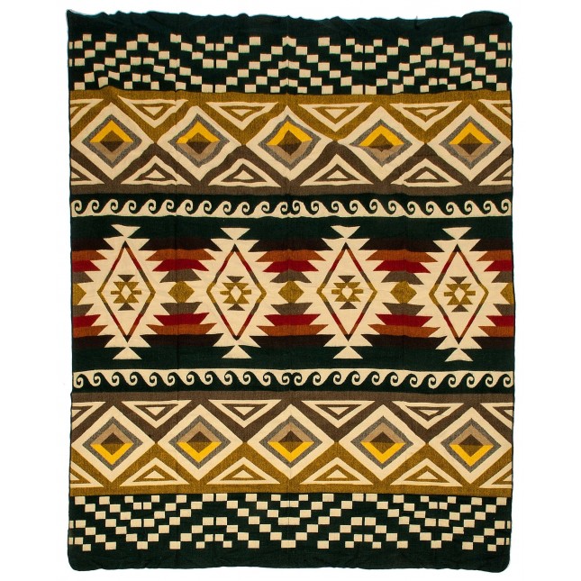 Alpaca Native Blanket Cayambe Dark Green